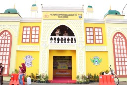 Unik, Pos Pam Mudik di Gresik Ini Bergaya Masjid Arif Nurul Huda