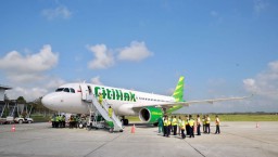 Pesawat Airbus Komersial Resmi Mendarat di Bandara Banyuwangi