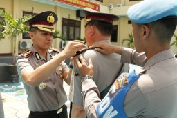 Kapolres Mojokerto Pimpin Sertijab Empat Perwira Pejabat Polsek
