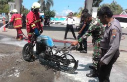 Usai Isi BBM di SPBU Bojonegoro, Satu Motor Terbakar