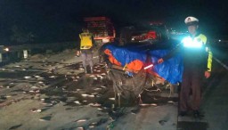 Truk Tabrak Pikap di Tol Jombang, 5 Orang Terluka