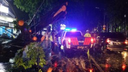 Hujan Es Disertai Angin Kencang Terjang Kota Madiun