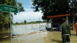 Kali Lamong Meluap, Dua Desa di Mojokerto Terendam Banjir