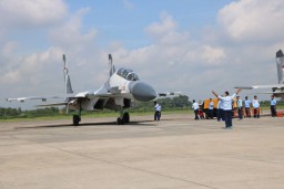 Tiga Pesawat Sukhoi Perkuat Lanud Iswahjudi