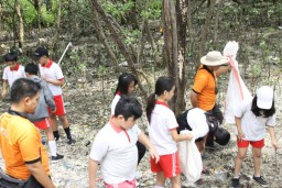 Hari Peduli Sampah, Pelajar Surabaya Ini Punguti Plastik di Mangrove