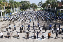 41 Santri Ponpes Gontor 2 yang Sembuh dari Covid-19 Disambut Salawat