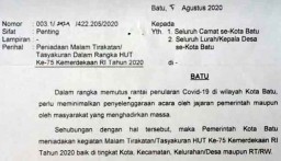 Pemkot Keluarkan Larangan Berkumpulnya Massa pada HUT RI ke-75 di Batu