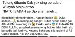 Viral Postingan Minta Tolong dan Rela Jadi Istri Disebut di Mojokerto