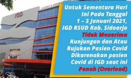 Overload Pasien Covid-19, Ruangan IGD RSUD Sidoarjo Tutup Sementara