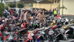 Ratusan Motor Disita dalam Operasi Patuh Semeru di Mojokerto