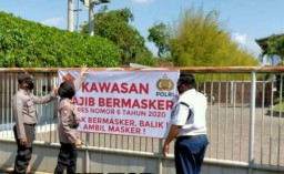 Imbauan Pakai Masker Cegah Corona Terpasang di Kota Probolinggo