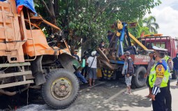 Truk Tabrak Pohon di Gresik, Kernet Tewas, Sopir Terluka
