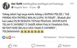 Awas! Jambret Sasar Ibu-ibu Penjual Sayur di Jagir Wonokromo Surabaya