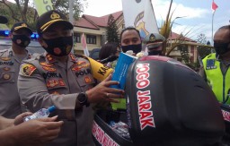Mobil-Motor Dolan Polres Mojokerto, Ajak Warga Disiplin Cegah Covid-19