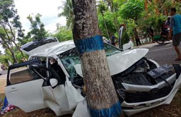 Mobil Wisatawan asal Kulon Progo Tabrak Pohon di Pacitan, 7 Orang Luka
