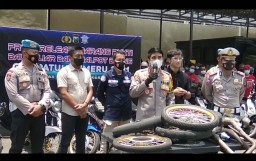 Ratusan Motor di Kota Mojokerto Disita, Satu Berpelat Merah