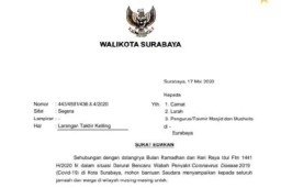 Pemkot akan Tindak Warga Surabaya yang Lakukan Takbir Keliling