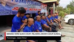Video: Menang Versi Quick Count, Relawan Jokowi Cukur Gundul