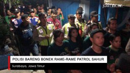 Video: Polisi Bareng Bonek Rame-rame Patrol Sahur, Wani!