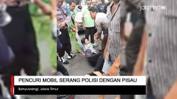 Video: Pencuri Mobil Serang Polisi denga Pisau saat Ditangkap