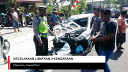 Video: Kecelakaan Libatkan 3 Kendaraan di Pasuruan