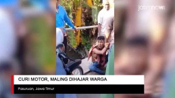 Video: Curi Motor, Maling Dihajar Warga di Pasuruan