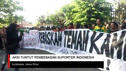Video: Aksi Warga Indonesia Tuntut Pembebasan Suporter di Malaysia