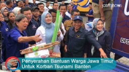 Video: Penyerahan Bantuan Warga Jawa Timur Untuk Korban Tsunami Banten