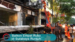 Video: Balkon Empat Ruko di Surabaya Runtuh