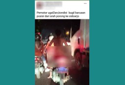 Pemotor Bugil Berkendara Disebut di Sidoarjo Jadi Viral di Medsos