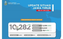 Pasien Positif Corona Jatim: Dirawat 6043, Sembuh 3236, Meninggal 767