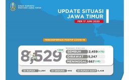 Update Covid-19 di Jatim: Positif 8529, Sembuh 2459, Meninggal 667