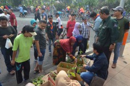Peringati Hari Bumi, Mahasiswa di Surabaya ini Bagikan Bibit Tanaman