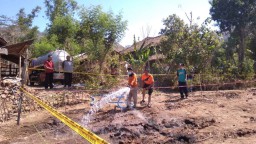 Imbas Semburan Api Tanah Tegalan Ponorogo, BPBD Kerahkan 4 Tangki Air
