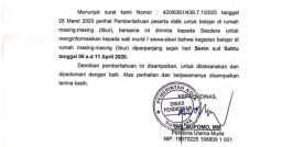 Masa Belajar di Rumah Siswa Surabaya Kembali Diperpanjang