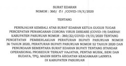 Masuk Zona Orange, Hajatan hingga Pengajian di Pasuruan Diperbolehkan