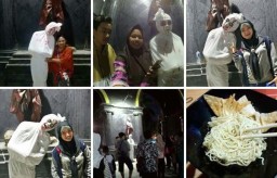 Viral, Ada Badut Pocong di Alun-Alun Ponorogo