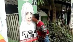 Beredar Video Poster Calon DPD Evi Zainal asal Pasuruan Diciumi