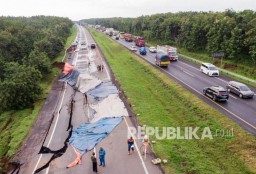 Jalan Tol Cipali KM 122 yang Ambles Ditutup 1,5 Bulan
