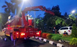 Sopir Diduga Mengantuk, Honda Freed Tabrak Taman Jemursari