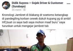 Aksi Heroik Driver Ojek Online Tangkap 2 Jambret di Surabaya