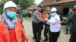 Petugas Gabungan Gelar Simulasi Penanganan Bencana Erupsi Gunung Kelud