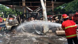 Foto:  Horornya SPBU di SIER Usai Dilalap Api