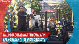 Video: Walikota Tri Rismaharini Arak-arakan di Jalanan Surabaya