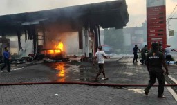 SPBU di Sinduro Ponorogo Terbakar
