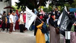   Dibubarkan Polisi, Ini Respon Peserta Aksi Bela Tauhid di Malang