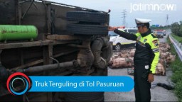 Video: Truk Terguling di Tol Pasuruan