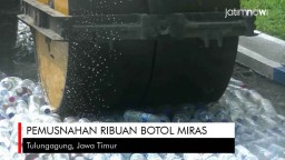 Video: Pemusnahan Ribuan Botol Miras di Tulungagung