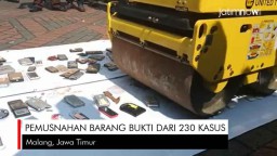 Video: Pemusnahan Barang Bukti dari 230 Kasus di Malang