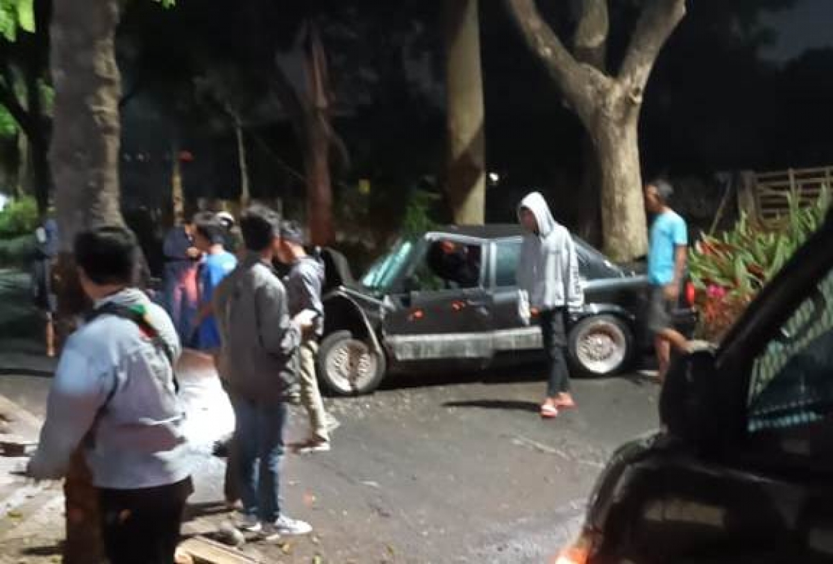 Mobil usai bertabrakan.(Foto: Gakkum Polresta Malang for jatimnow.com)